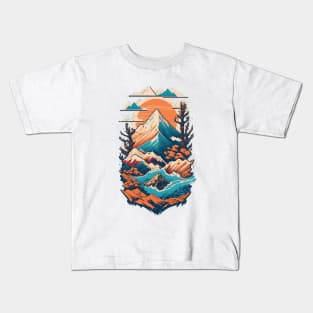 Nature Sunset digital artwork Kids T-Shirt